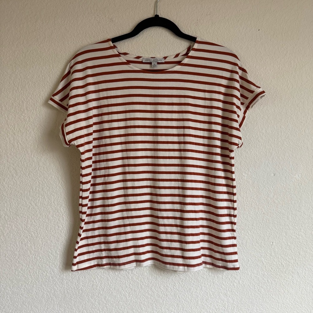 Green Envelope Striped Top